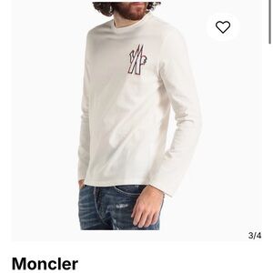 White Moncler long sleeve T Medium Maglia Lunga